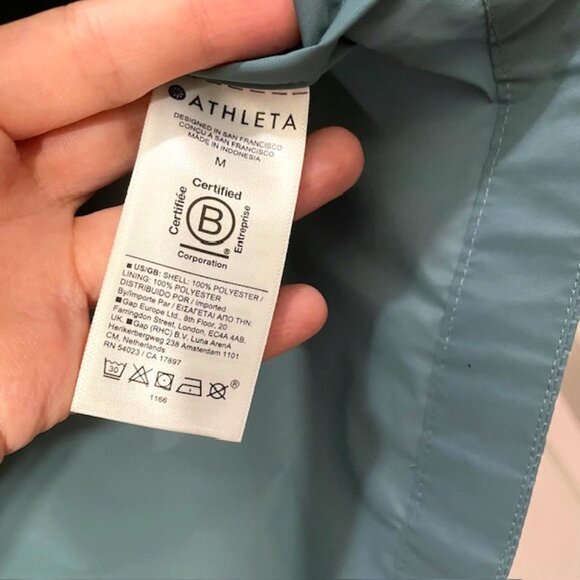 NWT Athleta Westerly Jacket Size Medium Deep Ocean Teal Anorak Rain Coat - Picture 12 of 16